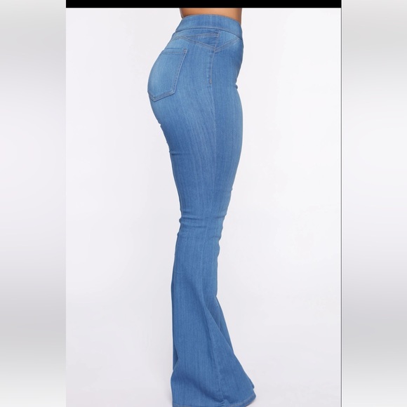 All The Right Moves Flare Jeans- Medium Blue Wash - Picture 5 of 7